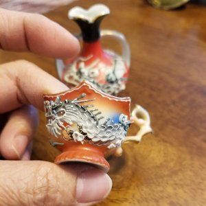 Vintage 2 pc Japan mini coral porcelain